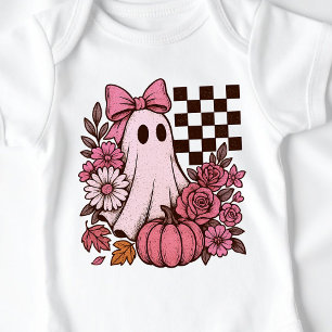 Retro Rosa Kokett Spökflicka med Slinga Halloween T Shirt