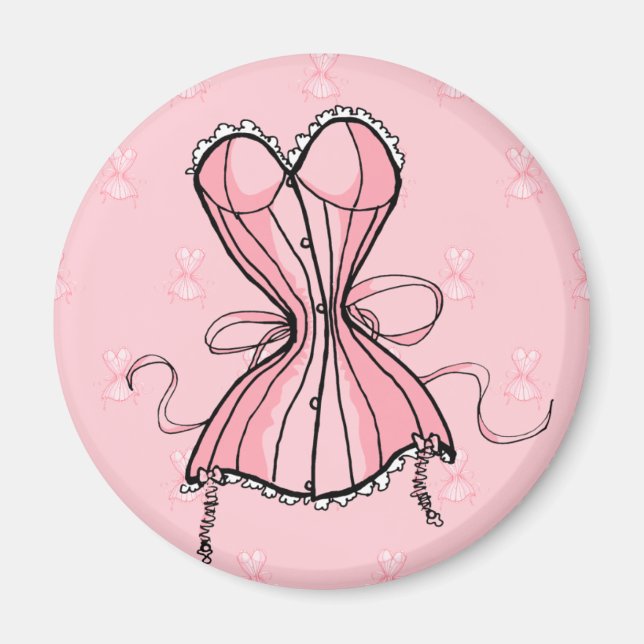 Retro Rosa Koppel Magnet (Framsidan)