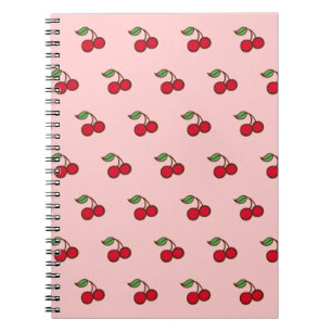 Retro Rosa Körsbär Skolblock Anteckningsbok Presen Med Spiral