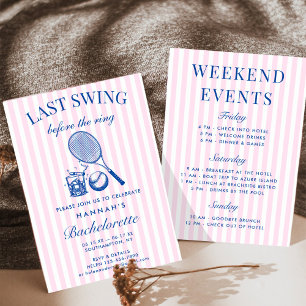 Retro Rosa Last Swing före Ring tennis Bach Inbjudningar