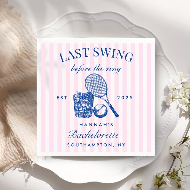 Retro Rosa Last Swing före Ring tennis Bach Pappersservett (Skapare uppladdad)