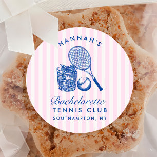 Retro Rosa Last Swing före Ring tennis Bach Runt Klistermärke