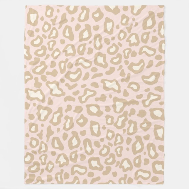 Retro Rosa Leopard Ull Bedroom Bed Blanket Gift Fleecefilt (Framsidan)