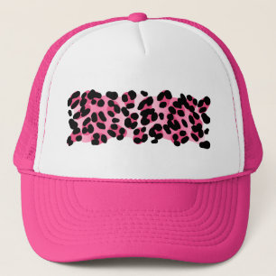 Retro rosa Leopardtryck Truckerkeps