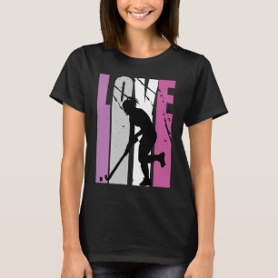 Retro Rosa Live Kärlek Hockey Coach Womens Birthda T Shirt