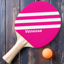 Retro Rosa Lollipop Tre Ränder med Namn