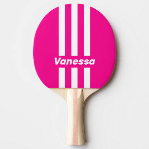Retro Rosa Lollipop Tre stift ränder med namn Pingisracket