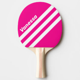 Retro Rosa Lollipop Trehörnig Rand med Namn Pingisracket