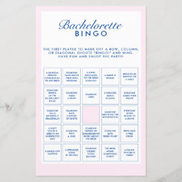 Retro Rosa & Marinblå Sällskaps-Bingo för Möhippan