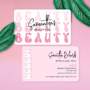 Retro Rosa Modern Girly Lash Beauty Salon eller Sp Visitkort