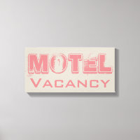Retro Rosa Motel Canvas-tecken