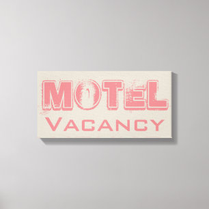 Retro Rosa Motel Canvas-tecken Canvastryck