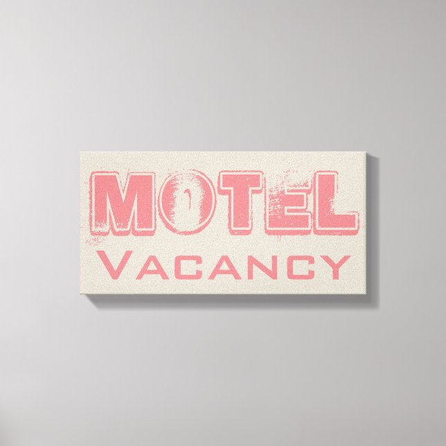 Retro Rosa Motel Canvas-tecken Canvastryck (Framsida)