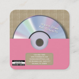 Retro Rosa Musikproducent CD DJ Fyrkantigt Visitkort