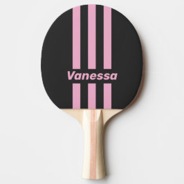 Retro Rosa Natt Tre Pin Streck med Namn Pingisracket