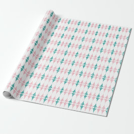 Retro rosa och aqua marquis Omslagning Papper Presentpapper