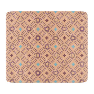 Retro Rosa och Blue Interlocking Geometric Mönster