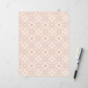 Retro Rosa och Blue Interlocking Geometric Mönster