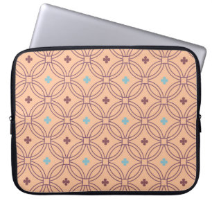 Retro Rosa och Blue Interlocking Geometric Mönster Laptop Fodral