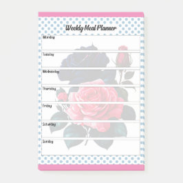 Retro-Rosa och Blue Ro veckomålsplanering Post-it Block