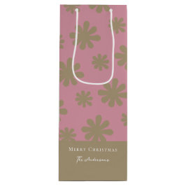 Retro Rosa och Guld Blommigt God jul Party