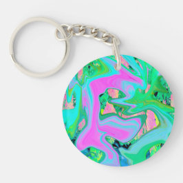 Retro Rosa och Light Blue Liquid Art på Hydrangea