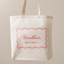 Retro Rosa och Red Bridesmaid Favors Tygkasse