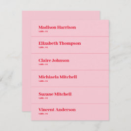 Retro Rosa och Red Bröllop Place DIY Inbjudningar