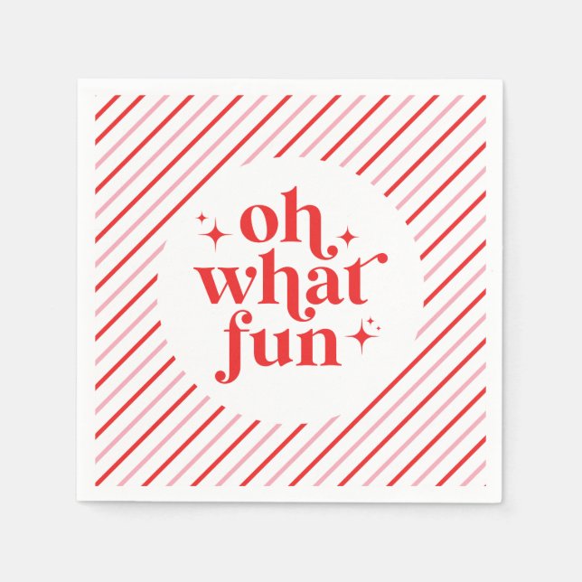 Retro Rosa och Red Oh What Roligt Pappersservett (Framsidan)