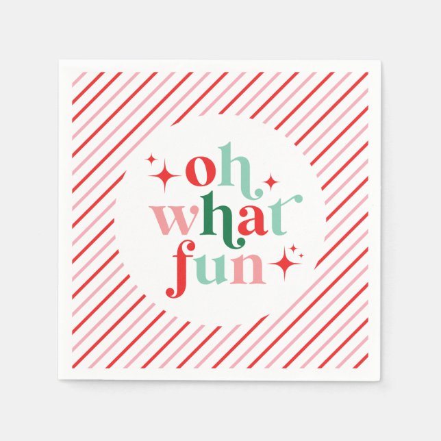 Retro Rosa och Red Oh What Roligt Pappersservett (Framsidan)