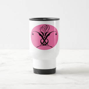 Retro Rosa och svart Flourish Ro Resemugg