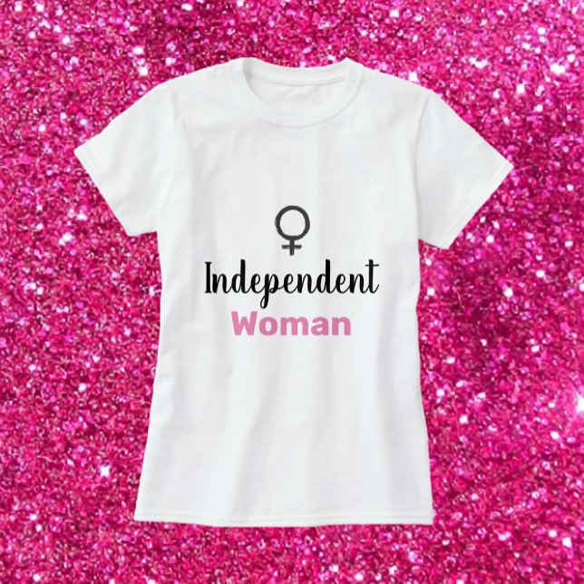 Retro Rosa och svart Oberoende Woman T Shirt (Skapare uppladdad)