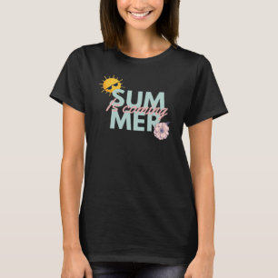 Retro Rosa och teal: Sommaren kommer T Shirt