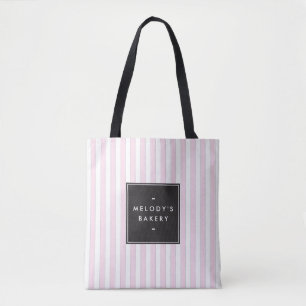 Retro Rosa och White Rand Bakery Tygkasse