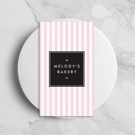 Retro Rosa och White Rand Bakery Visitkort