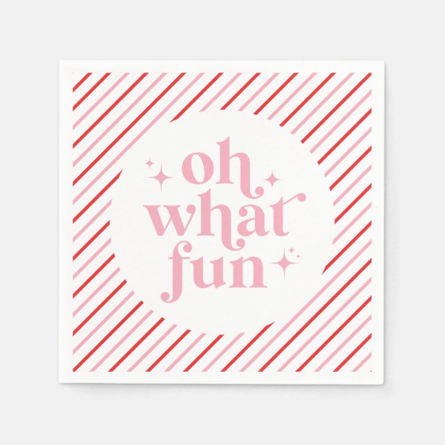 Retro Rosa Oh What Roligt Pappersservett (Framsidan)