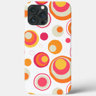 Retro Rosa Orange Chic Tjejaktigt Mönster