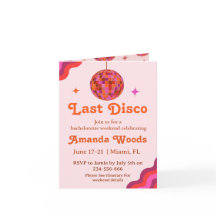 Retro Rosa Orange Last disco Bachelorette Helg