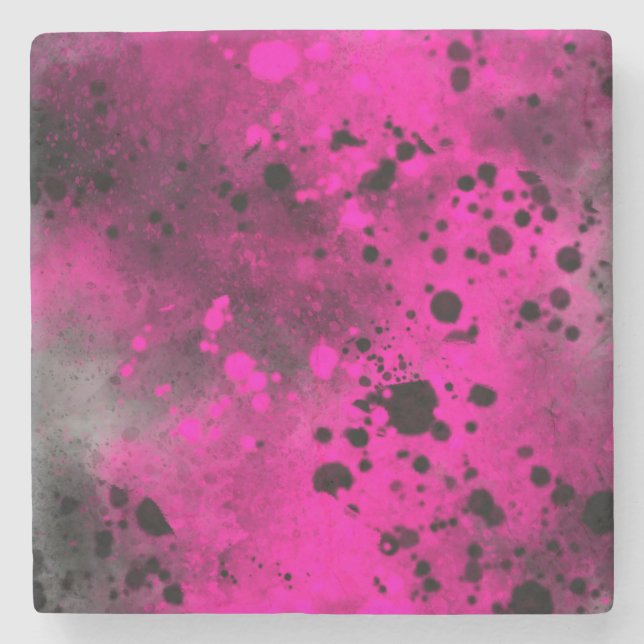 Retro Rosa Paint Splatter Stenunderlägg (Framsidan)
