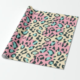 Retro Rosa Pastel Leopard Spots Presentpapper