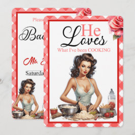 Retro Rosa Pinup Bachelorette Party-inbjudningar Inbjudningar