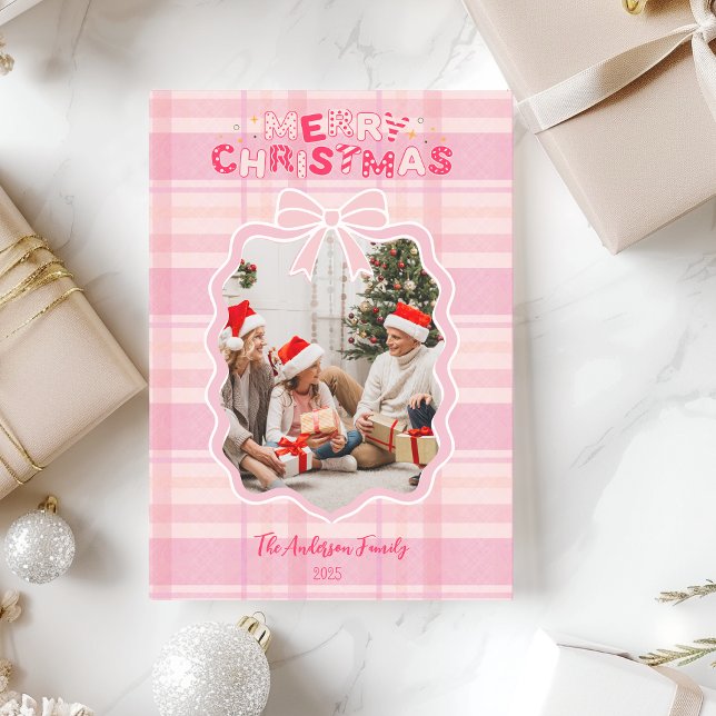 Retro Rosa Play Whimsical Helgdag Julkort (Skapare uppladdad)