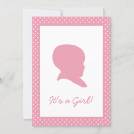 Retro Rosa Polka Dot Baby meddelande Inbjudningar