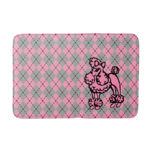 Retro Rosa Pudel Bathroom Matta Bath Mat