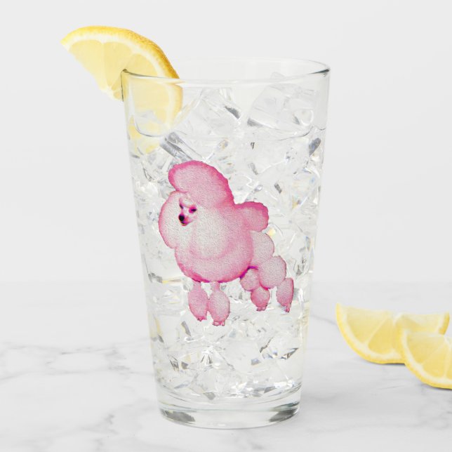 Retro rosa pudel glaskopp (Framsida Ice)