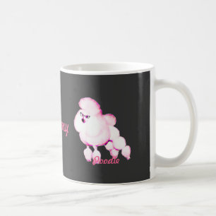 Retro rosa pudel med exponeringsglasmuggpersonlig kaffemugg