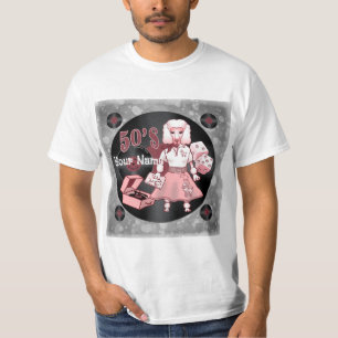 Retro Rosa Pudel T Shirt