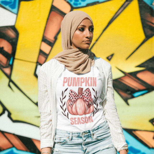 Retro Rosa Pumpkin Season Coquette Bow Fall Blommi T Shirt (Skapare uppladdad)