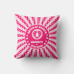 Retro Rosa Queen of Hearts Birthday Kudde