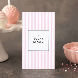 Retro Rosa Randiga Cake Pops Visitkort